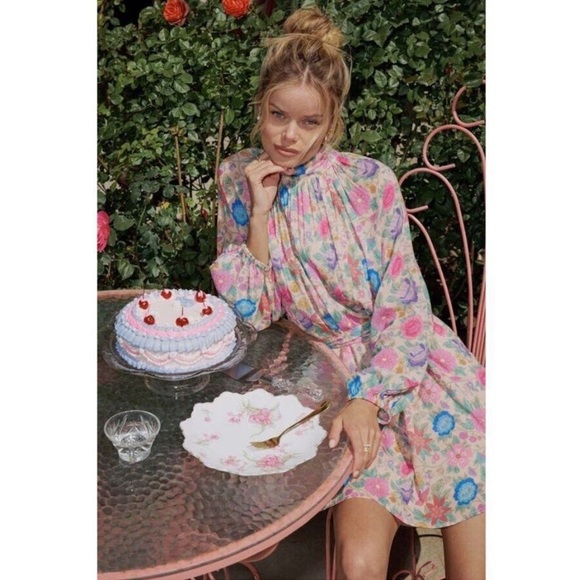 Free People Spell Mossy High Neck Mini Dress NWT Size Small - Picture 11 of 12